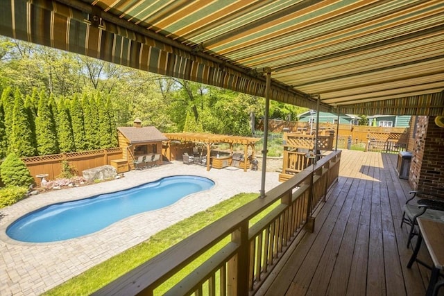 198 Mountain View Dr, Holyoke, MA 01040 - view of swimming pool with a wooden deck and a fenced backyard