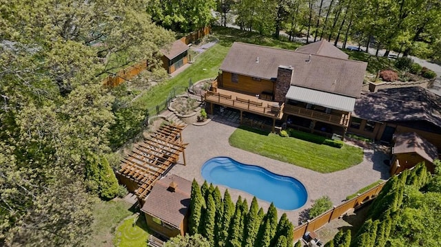 198 Mountain View Dr, Holyoke, MA 01040 - view of subject property with a pool and a tree filled landscape