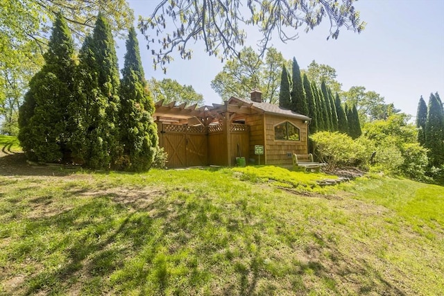 198 Mountain View Dr, Holyoke, MA 01040 - view of yard with a pergola