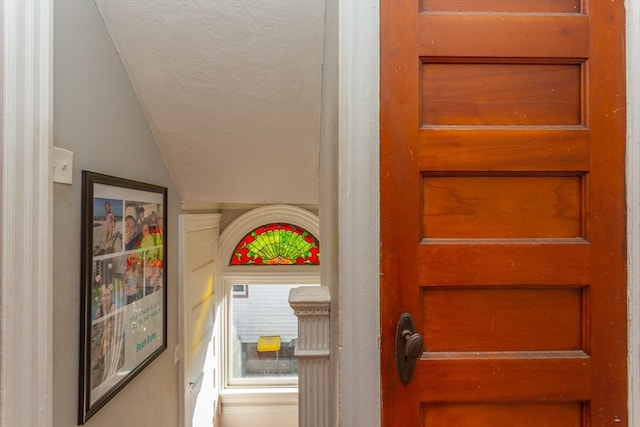 details featuring a textured ceiling