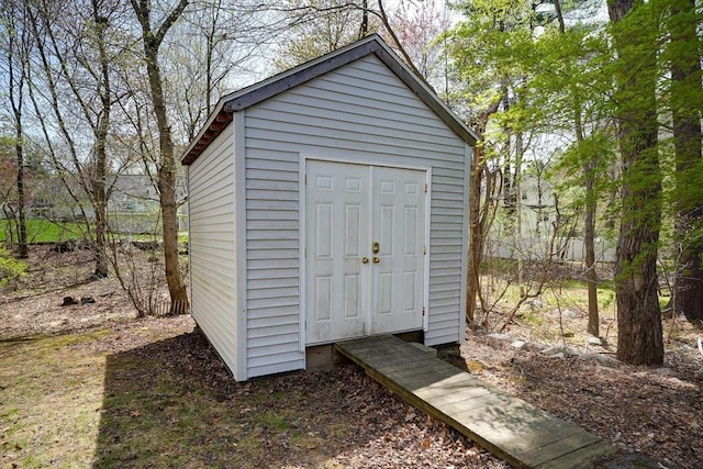 view of shed