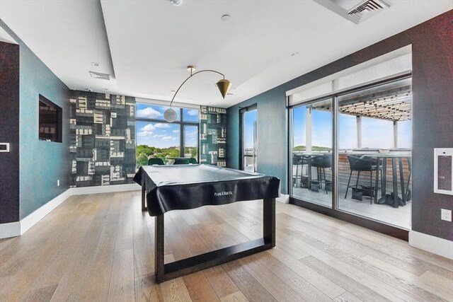 191 Washington St Unit 524, Boston, MA 02135 - game room featuring hardwood / wood-style floors, pool table, and baseboards