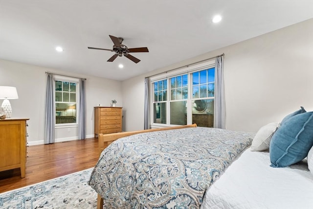 32 Rideout Rd, Hollis, NH 03049 - bedroom featuring wood finished floors, recessed lighting, and a ceiling fan