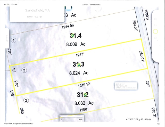 LOT3 Town Hill Rd, Sandisfield MA, 01255 land for sale