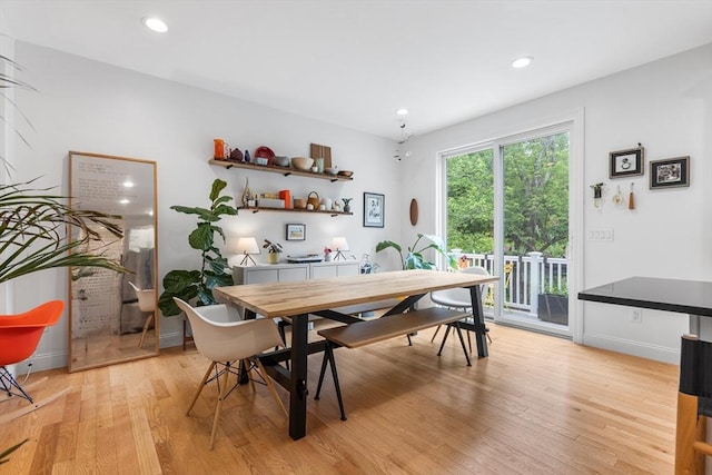 244 Prospect St, Easton, MA 02375 - dining area with light wood finished floors and recessed lighting