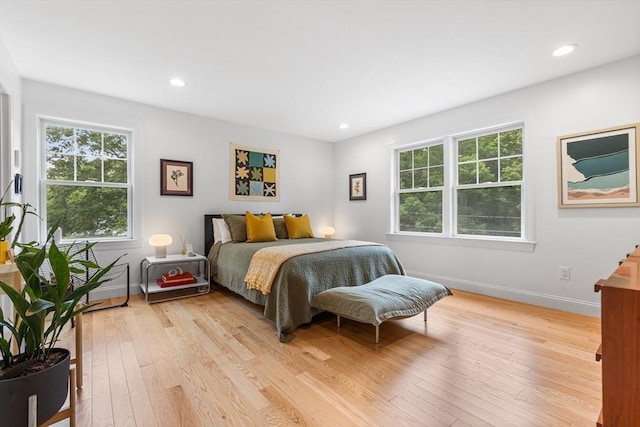 244 Prospect St, Easton, MA 02375 - bedroom featuring light wood-style flooring, multiple windows, and recessed lighting