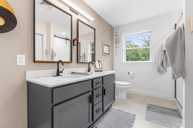 244 Prospect St, Easton, MA 02375 - bathroom with double vanity and tile patterned floors