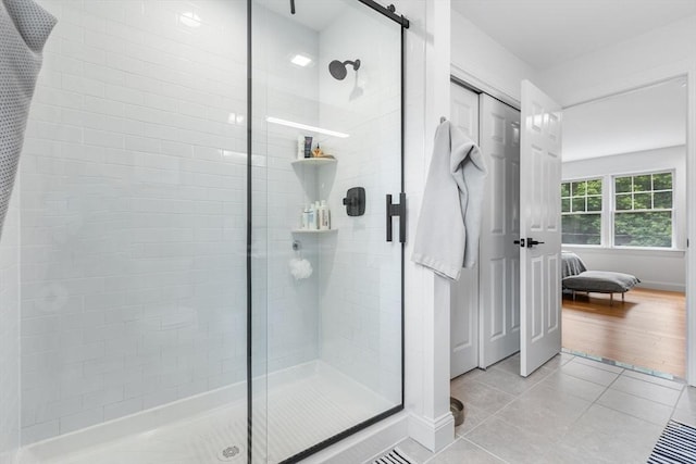 244 Prospect St, Easton, MA 02375 - ensuite bathroom with a shower stall and tile patterned floors