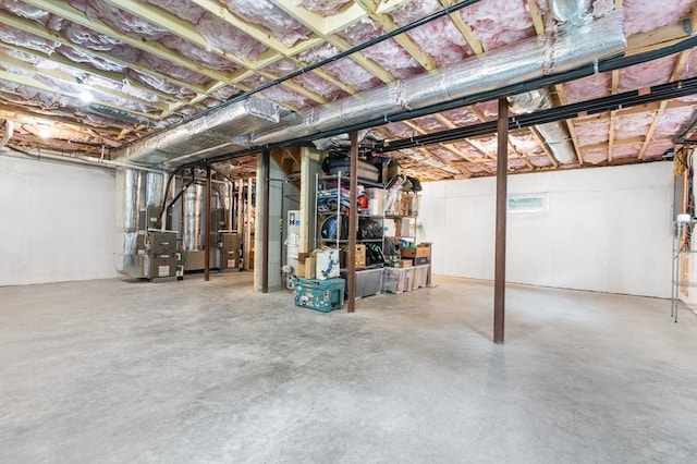 244 Prospect St, Easton, MA 02375 - unfinished basement with heating unit and water heater