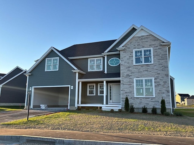 view of front of house with a garage