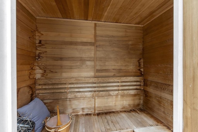 51 Carrie Ann Ln, Fitchburg, MA 01420 - relaxing sauna / steam room with wood ceiling, wooden walls, and hardwood / wood-style floors