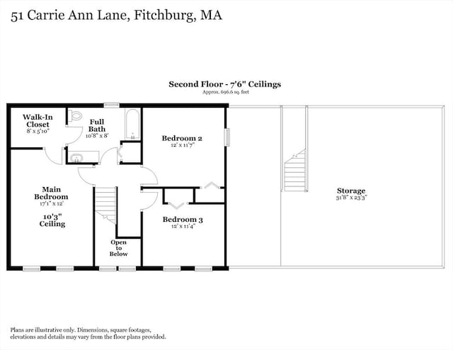 51 Carrie Ann Ln, Fitchburg, MA 01420 - view of property floor plan