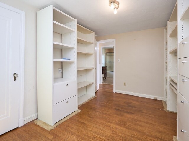 spacious closet featuring hardwood / wood-style flooring