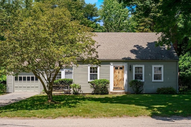 30 Huntley Rd, Hingham, MA 02043 - new england style home with a front lawn, an attached garage, driveway, and roof with shingles