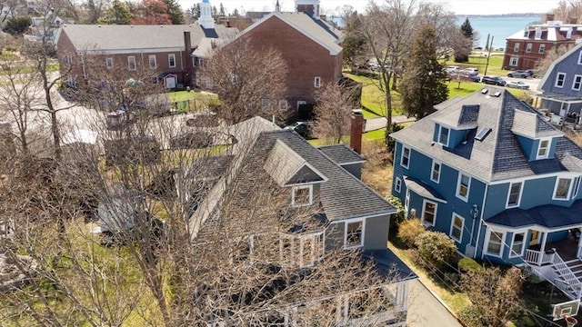 aerial view with a residential view