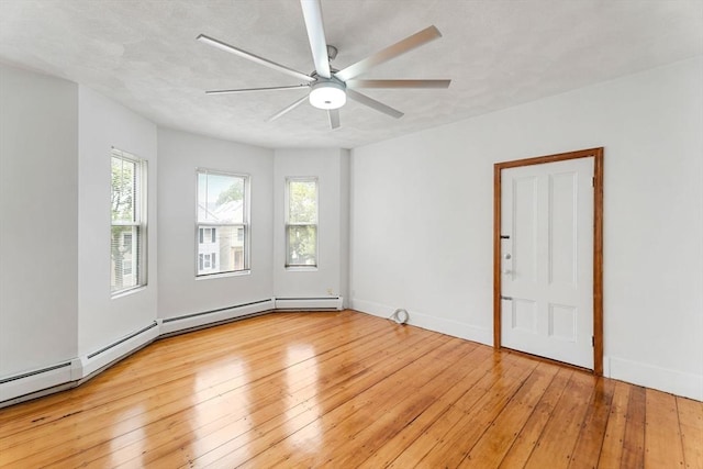 339-341 Norfolk St, Cambridge, MA 02139 - unfurnished room featuring light wood-style flooring, a ceiling fan, and baseboards