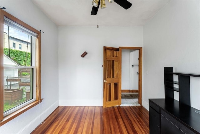 339-341 Norfolk St, Cambridge, MA 02139 - empty room featuring a ceiling fan, dark wood finished floors, and baseboards