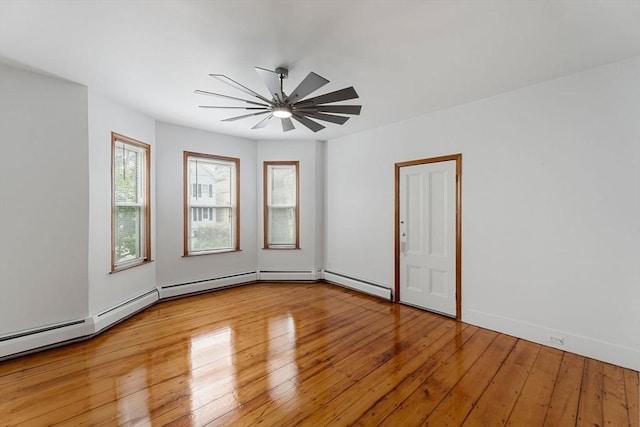 339-341 Norfolk St, Cambridge, MA 02139 - empty room featuring light wood-type flooring, ceiling fan, and baseboards