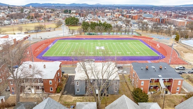 bird's eye view featuring a mountain view