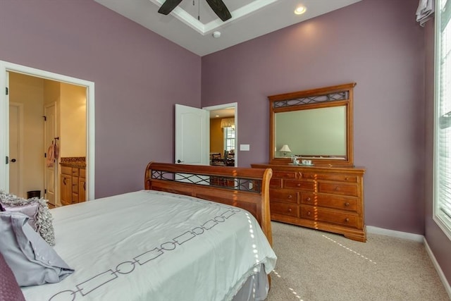 15 Herrick Dr Unit 15, Methuen, MA 01844 - carpeted bedroom with a high ceiling, baseboards, multiple windows, and a ceiling fan