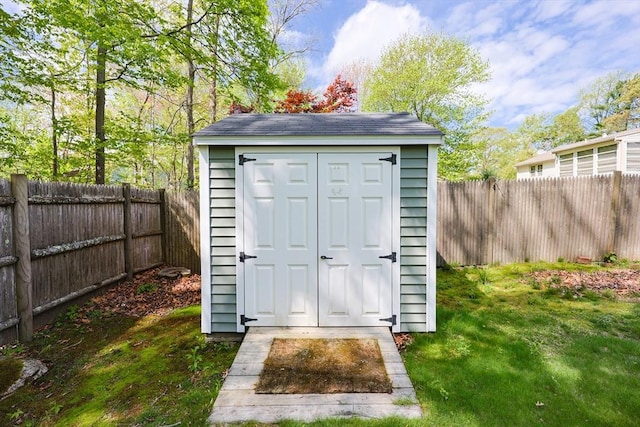 view of shed