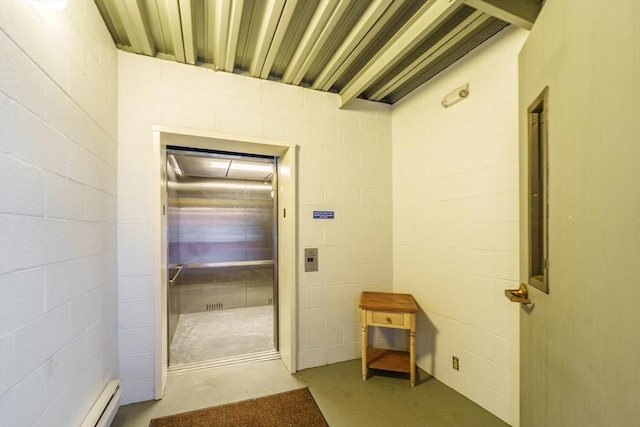 view of sauna / steam room with concrete floors