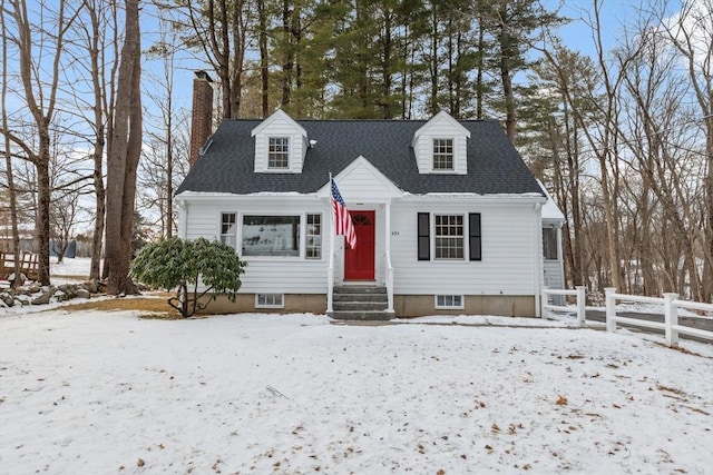 view of new england style home