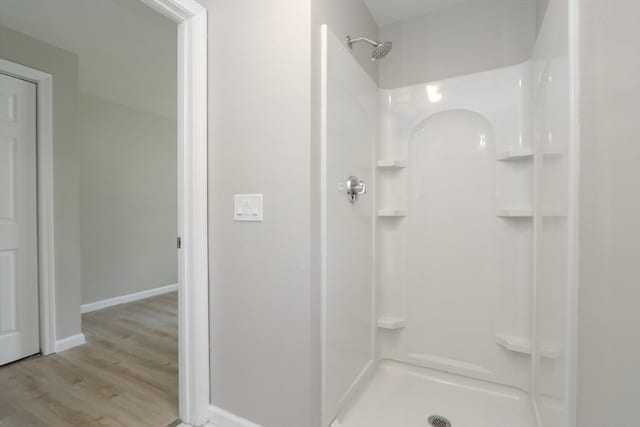 7 Dewey Ave, East Longmeadow, MA 01028 - bathroom featuring a shower and wood finished floors