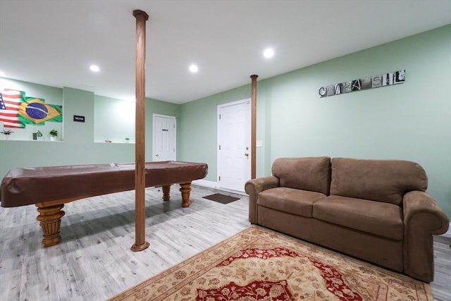 4 Colonial Rd, Webster, MA 01570 - recreation room featuring pool table, wood finished floors, and recessed lighting