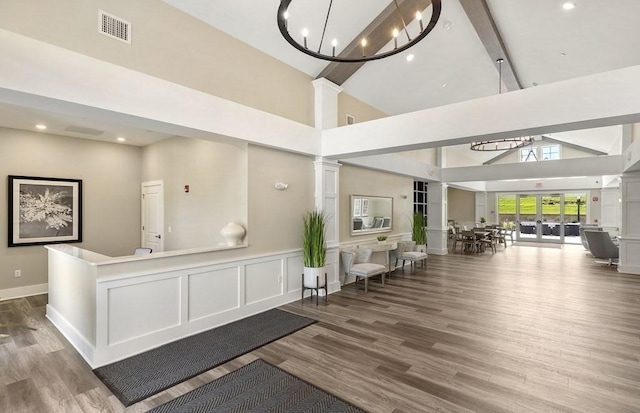2 Codman Way Unit 311, Westborough, MA 01581 - community lobby with high vaulted ceiling, beamed ceiling, and recessed lighting