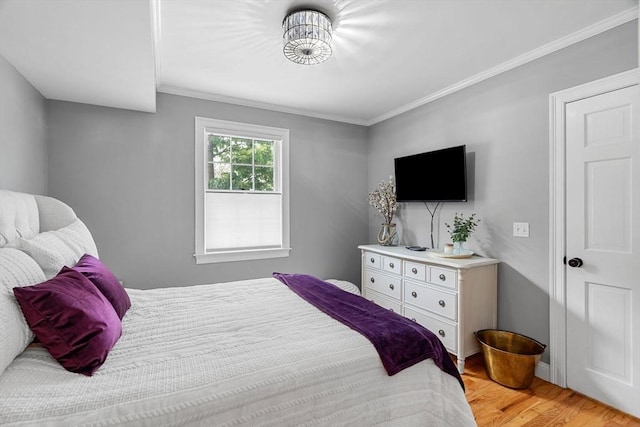37-1/2 Federal St, Newburyport, MA 01950 - bedroom featuring light wood-style flooring and crown molding
