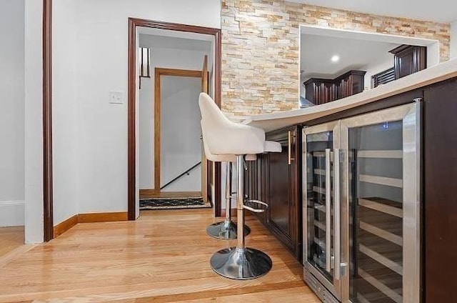21 Parker St, Boston, MA 02129 - detailed view of beverage cooler, wood finished floors, and baseboards