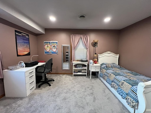 view of carpeted bedroom