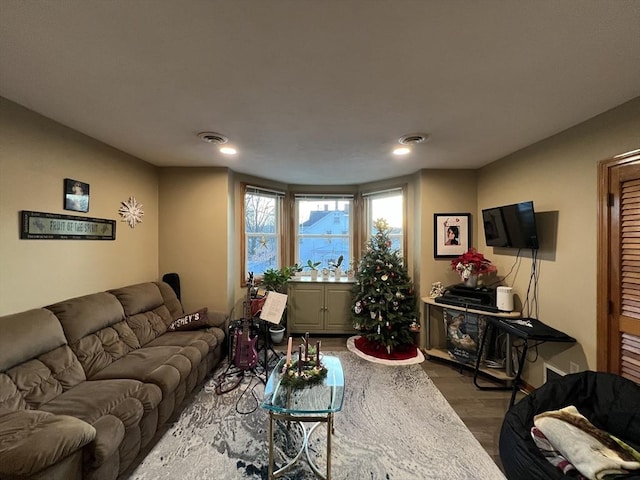 living room featuring hardwood / wood-style floors