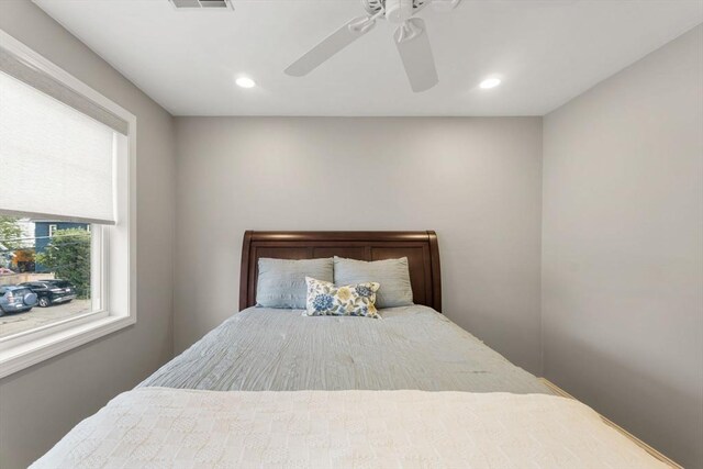 63 Prospect St Unit 2, Woburn, MA 01801 - bedroom featuring ceiling fan and recessed lighting