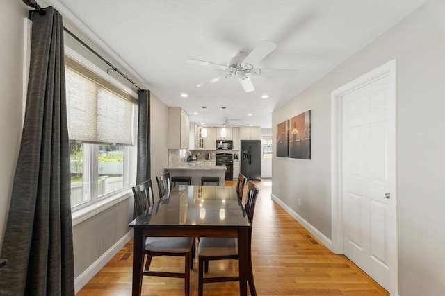 63 Prospect St Unit 2, Woburn, MA 01801 - dining space with a ceiling fan, plenty of natural light, baseboards, and recessed lighting