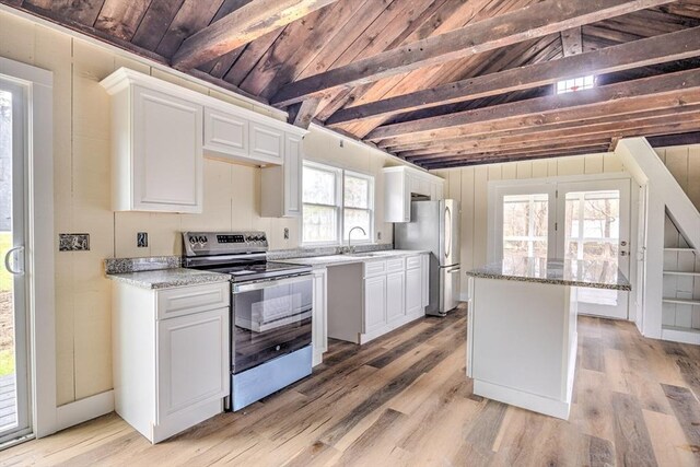 6 Nemasket St, Middleboro, MA 02346 - kitchen with light wood-style flooring, appliances with stainless steel finishes, and a sink