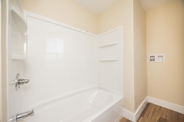 6 Nemasket St, Middleboro, MA 02346 - bathroom with baseboards, bathtub / shower combination, and wood finished floors