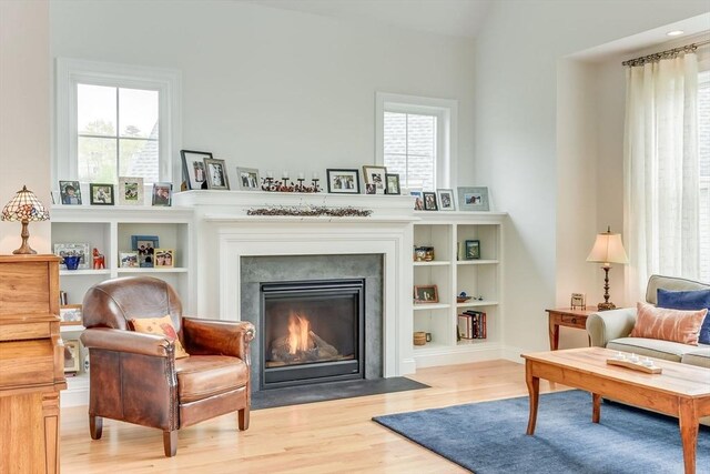 sitting room featuring light wood-type flooring