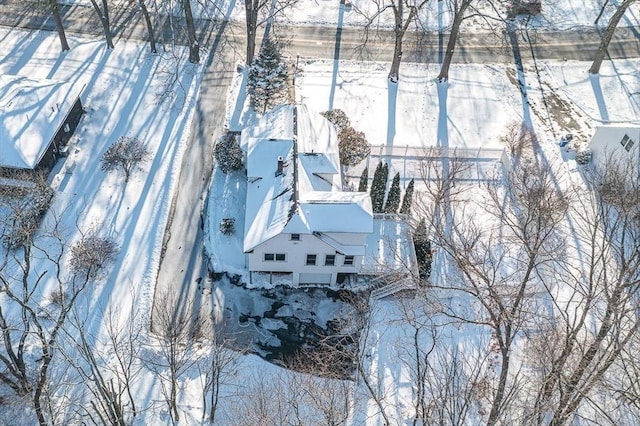 view of snowy aerial view