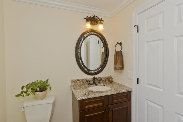 47 Avis Cir, Northampton, MA 01062 - half bath with vanity, ornamental molding, and toilet