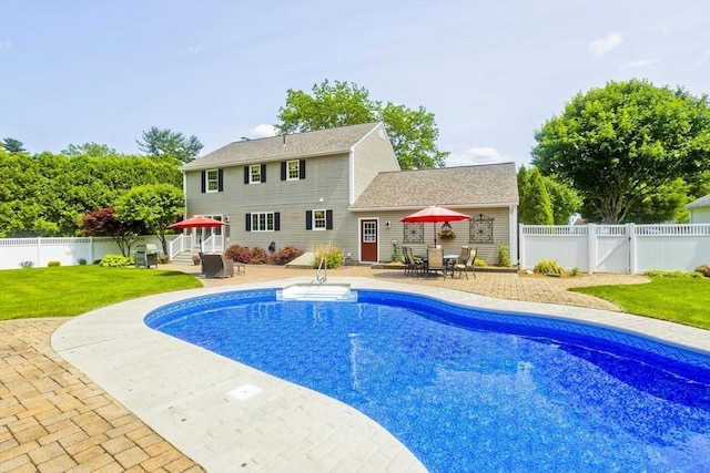 47 Avis Cir, Northampton, MA 01062 - view of pool featuring a patio area, outdoor dining area, area for grilling, and a gate
