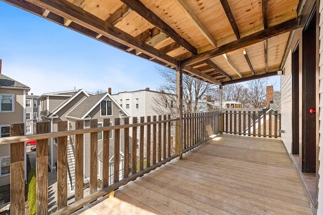 deck featuring a residential view