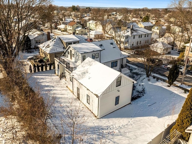 view of snowy aerial view