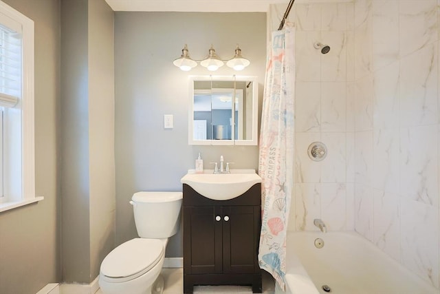 20-22 Ashland Ave, Methuen, MA 01844 - full bath featuring toilet, vanity, shower / bathtub combination with curtain, and healthy amount of natural light