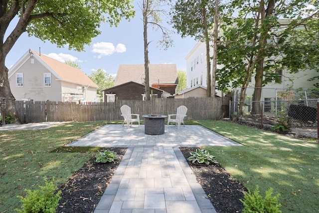 20-22 Ashland Ave, Methuen, MA 01844 - view of yard with a fire pit and a patio