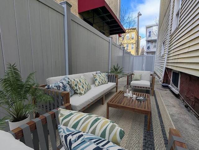 view of patio featuring outdoor lounge area