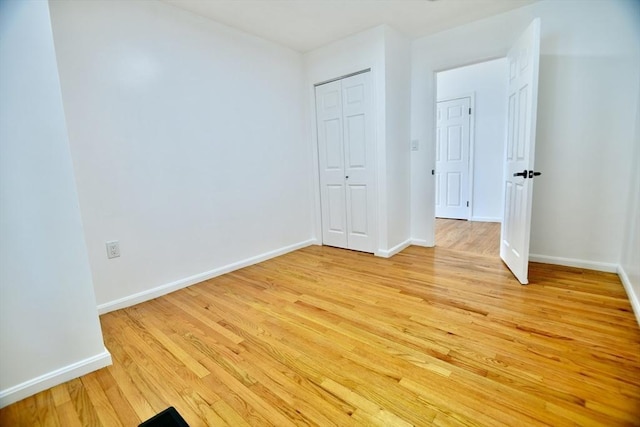 unfurnished bedroom with light hardwood / wood-style flooring