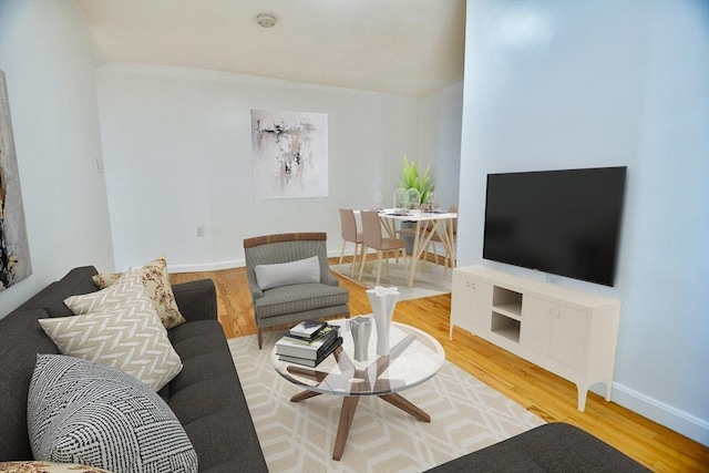 living room featuring hardwood / wood-style floors