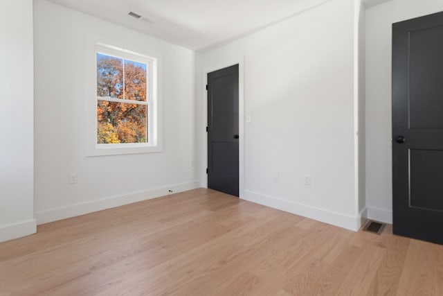 empty room featuring light wood-type flooring